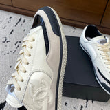 Women's Black and White Alligator-Grain Leather and Patent Leather Trainers |G46872 B18224 NZV95