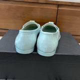 Women's Light Blue Patent Calfskin Moccasin Loafers |G45409 B15232 NT973