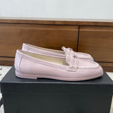 Women's Light Purple Patent Calfskin Moccasin Loafers |G45409 B15232 NT977