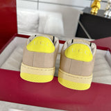 Women's Screener Series GG Canvas and Leather Mix Sneakers - Milkshake/Yellow| 570443 9Y920 9666