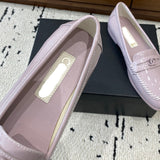 Women's Light Purple Patent Calfskin Moccasin Loafers |G45409 B15232 NT977