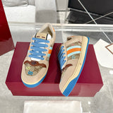 Screener Series GG Canvas Men's Sneakers (Beige with Blue/Orange Webbing) |677422 9SFR0 4983