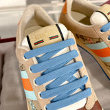 Screener Series GG Canvas Men's Sneakers (Beige with Blue/Orange Webbing) |677422 9SFR0 4983