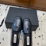 Men's Black Calfskin Double C Loafers with Stitching |G39396X5673094305