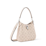 2026 All Around PM Tote Bag with Openwork Monogram Pattern, Pebble Gray Mahina Calfskin M27459