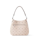 2026 All Around PM Tote Bag with Openwork Monogram Pattern, Pebble Gray Mahina Calfskin M27459