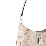 2026 All Around PM Tote Bag with Openwork Monogram Pattern, Pebble Gray Mahina Calfskin M27459