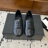 Women's Black Lambskin Diamond-Quilted Ballet Flats G24712