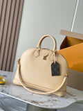2026 Alma PM Beige Leather Handbag Monogram Pattern, Refined VVN Calfskin M27388