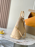2026 Alma PM Beige Leather Handbag Monogram Pattern, Refined VVN Calfskin M27388