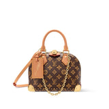 2026 Alma Trunk BB Handbag, Black + Orange Monogram Canvas M28105