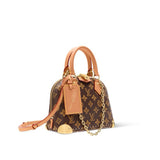 2026 Alma Trunk BB Handbag, Black + Orange Monogram Canvas M28105