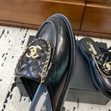 Women's Black Lambskin Diamond-Quilted Double C Buckle Mule/Loafer |G45474 X01000 94305