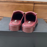 Women's Burgundy Diamond-Quilted Leather CC Buckle Loafers| G46799 B22185 U4155