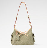 2026 Carryall Cargo PM Handbag in Khaki Denim M27623