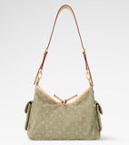 2026 Carryall Cargo PM Handbag in Khaki Denim M27623
