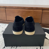 Women's Black Suede Calfskin Pearl Moccasin Loafers G45474