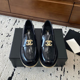 Women's Black Patent Leather/Calfskin Loafers |G46796-B22177-94305