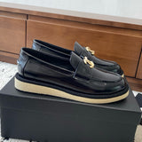 Women's Black Patent Leather/Calfskin Loafers |G46796-B22177-94305