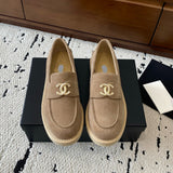 Women's Dark Beige Suede Mocassin Loafers G45242 Y56767