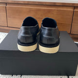 Women's Black Calfskin Loafers with Gold Camellia Double C Logo| G45663