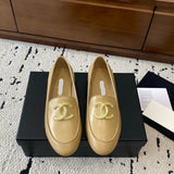 Women's Beige Lambskin Loafers with Pearl Double C Logo G35797 X01000 ND354