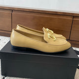 Women's Beige Lambskin Loafers with Pearl Double C Logo G35797 X01000 ND354