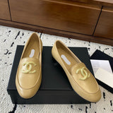 Women's Beige Lambskin Loafers with Pearl Double C Logo G35797 X01000 ND354