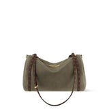 2026 Express MM Handbag Khaki Suede Calfskin M29230