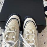 Women's White and Black Calfskin, Suede Calfskin, and Lambskin Sneakers| G46258 B21627 U3086