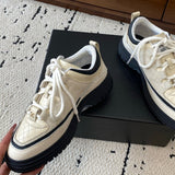Women's White and Black Calfskin, Suede Calfskin, and Lambskin Sneakers| G46258 B21627 U3086