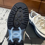 Women's White and Black Calfskin, Suede Calfskin, and Lambskin Sneakers| G46258 B21627 U3086