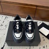 Women's White and Black Calfskin, Suede Calfskin, and Lambskin Sneakers| G46258 B21627 U3086