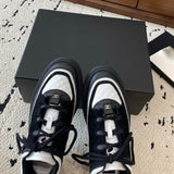 Women's White and Black Calfskin, Suede Calfskin, and Lambskin Sneakers| G46258 B21627 U3086