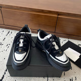 Women's White and Black Calfskin, Suede Calfskin, and Lambskin Sneakers| G46258 B21627 U3086