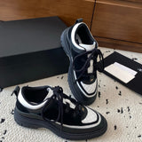 Women's White and Black Calfskin, Suede Calfskin, and Lambskin Sneakers| G46258 B21627 U3086