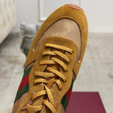 Men's Re-Motion Sneakers (Camel GG Canvas and Suede) |832461 AAEW3 9548