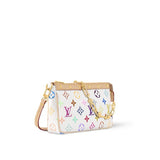 2026 Pochette Accessoires Clutch Bag Monogram Multicolore White Canvas M13404