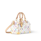 2026 Speedy Bandoulière 25 Handbag in Monogram Multicolore White Canvas M13085