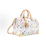 2026 Speedy Soft 30 Handbag in Monogram Multicolore White Canvas M27789