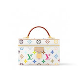 2026 Vanity Chain Pouch Makeup Bag Monogram Multicolore White Canvas M13662