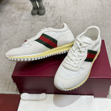 Women’s Re-Motion Series White GG Canvas and Suede Sneakers| 832918 AAEZM 9067
