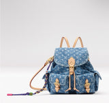 2026 Montsouris Cargo Backpack in Blue Cotton Denim M27330