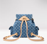 2026 Montsouris Cargo Backpack in Blue Cotton Denim M27330