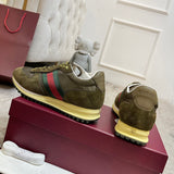 Men's Re-Motion Series GG Nylon Dark Green Low-Top Sneakers| 832461 AAEW3 3041