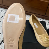 Women's Beige Lambskin Diamond-Quilted Flap Buckle CC Loafers |G36646 X01000 U5432