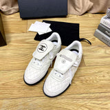 Women's White Calfskin and Suede Sneakers G47014-B23020-U6211