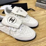 Women's White Calfskin and Suede Sneakers G47014-B23020-U6211