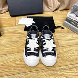Women's Black Tweed, Distressed Edges, Chunky Sole, Star Accent, Low-Top Sneakers/Sneakers |G45051 Y56608 K7114