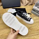 Women's Black Tweed, Distressed Edges, Chunky Sole, Star Accent, Low-Top Sneakers/Sneakers |G45051 Y56608 K7114